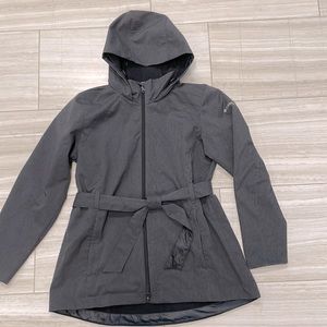 Columbia lined rain jacket with belt accent
